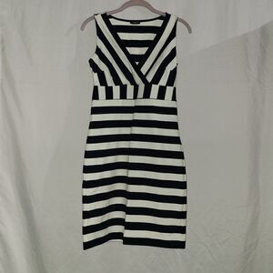 Ann Taylor Petite Blue White Striped Sleeveless Dress Size XXSP